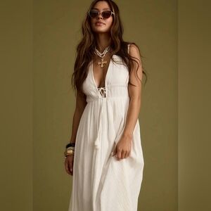 12th Tribe Cream Maxi Dress